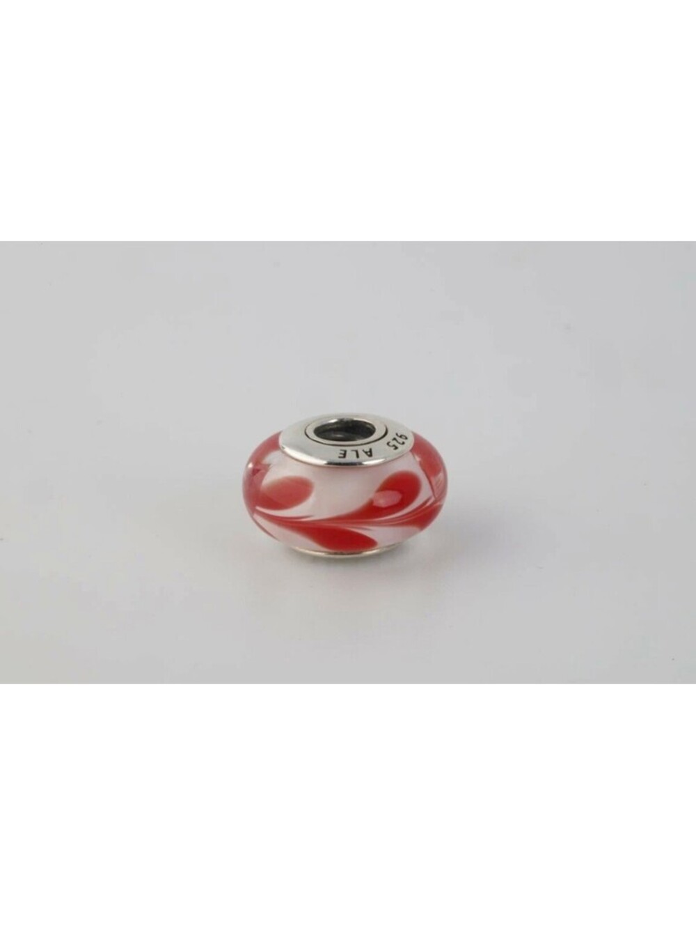 Authentic Pandora Silver Murano Auburn Swirly Swirl Bead 790669